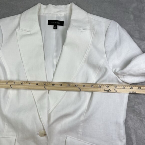 Talbots 100% Linen Blazer‎ Women's Size 12 NWOT 1-Button Classic Relaxed - Picture 12 of 13